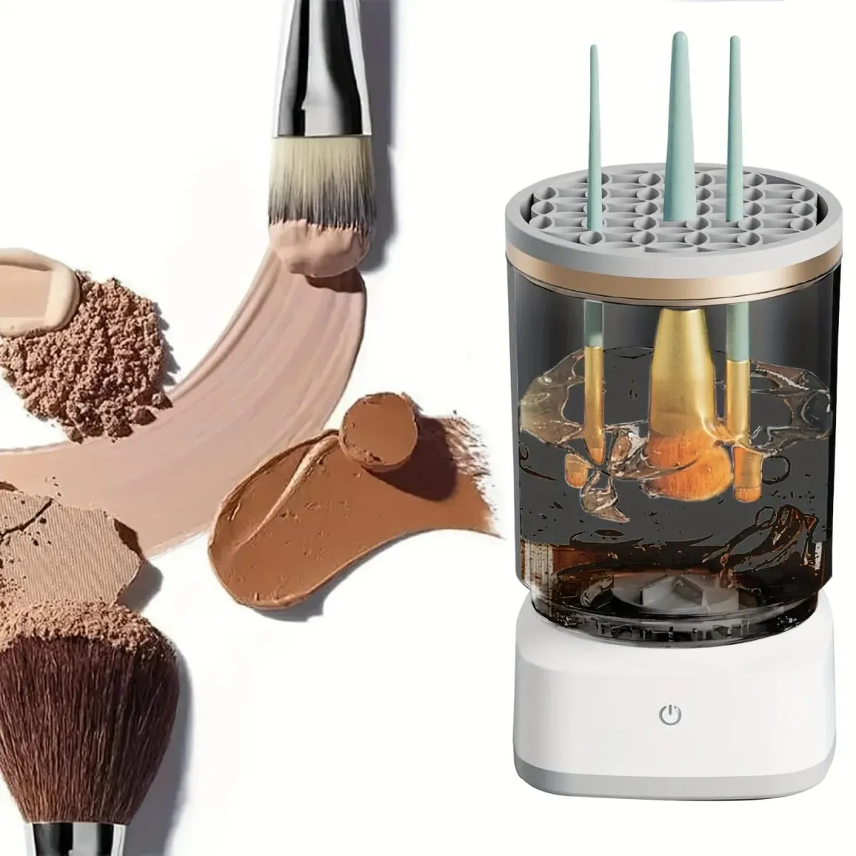 Elektrisk Makeup Brush Cleaner Automatisk kosmetisk børste rengøringsværktøj Hurtig dybderengøring til alle størrelser børster holdbare — image 1
