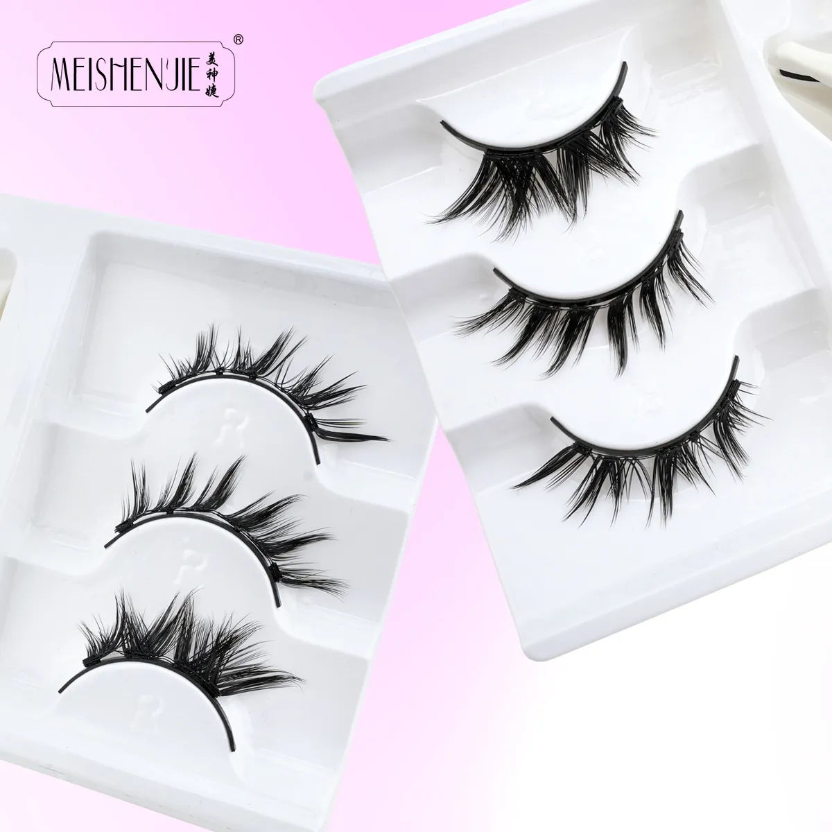 1/3 คู่ Magnetic Eye Lashes ขนตาทำด้วยมือ Soft Reusable Magnetic Lashes ดูธรรมชาติ 3D False Lashes แต่งหน้าแหนบชุด — image 5