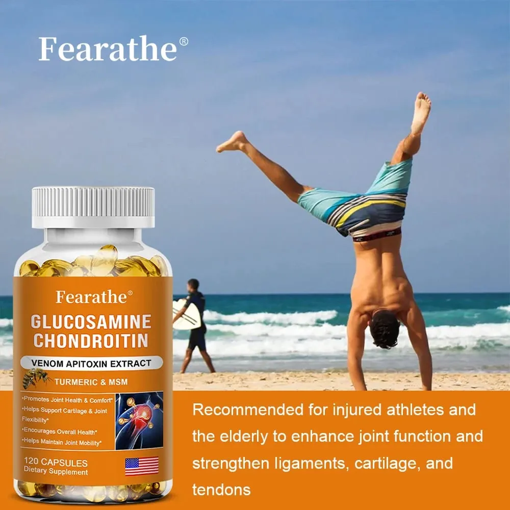 Glucosamina Condroitina Veleno d'api Curcuma e MSM - Supporto digestivo antiossidante per le articolazioni delle ossa Non OGM — image 6