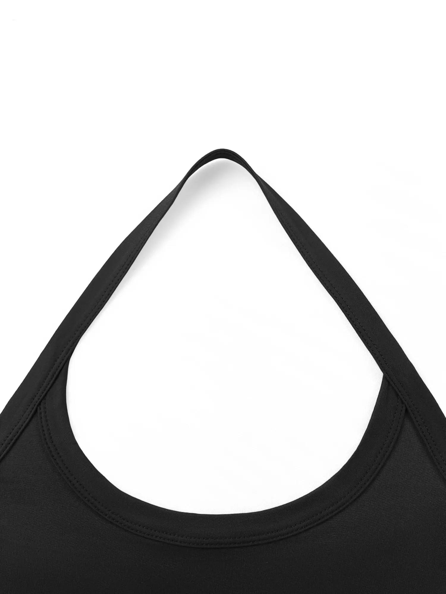 Silhouette Sculpt Halter Neck Crop Cami ด้านหลัง Cutaway U สลิงด้านหน้าสำหรับกิจกรรมคอนเสิร์ตและการถ่ายภาพ Urban Street ในเวลากลางคืน — image 6
