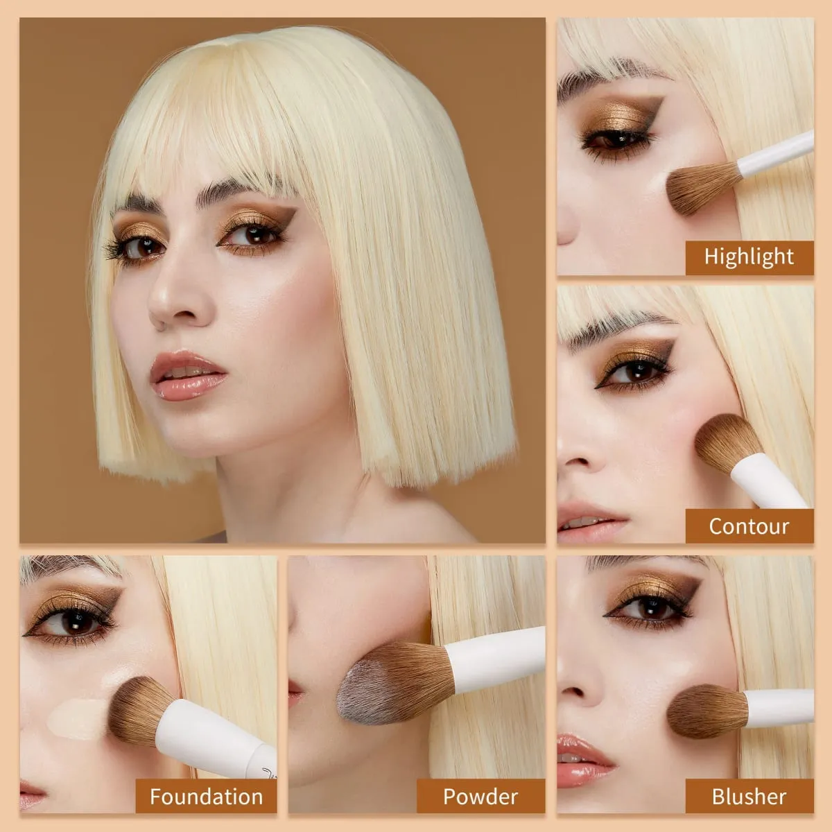 Jessup 14 ชิ้นชุดแปรงแต่งหน้า Professional Synthetic Soft Foundation Powder Blending Eye Shadow Contour Liner แปรงชุด T329 — image 5