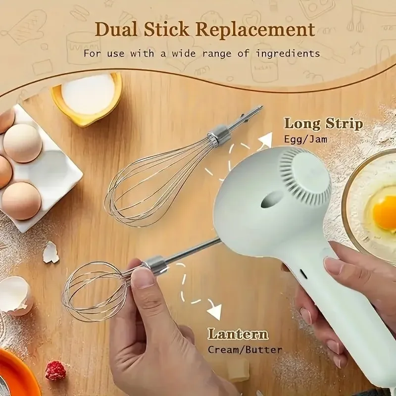 Frullino per le uova in acciaio inossidabile Frusta inossidabile Frusta per palloncini in filo da cucina Frusta per latte Frullino per le uova Miscelatore per uova Sbattitore elettrico a mano — image 5