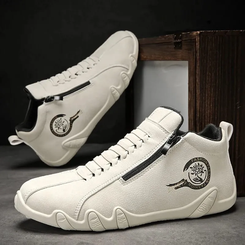 Scarpe casual da uomo Stivaletti corti con cerniera laterale Fondo piatto versatile Scarpe da uomo alla moda alla moda adatte per gli sport all'aria aperta — image 4