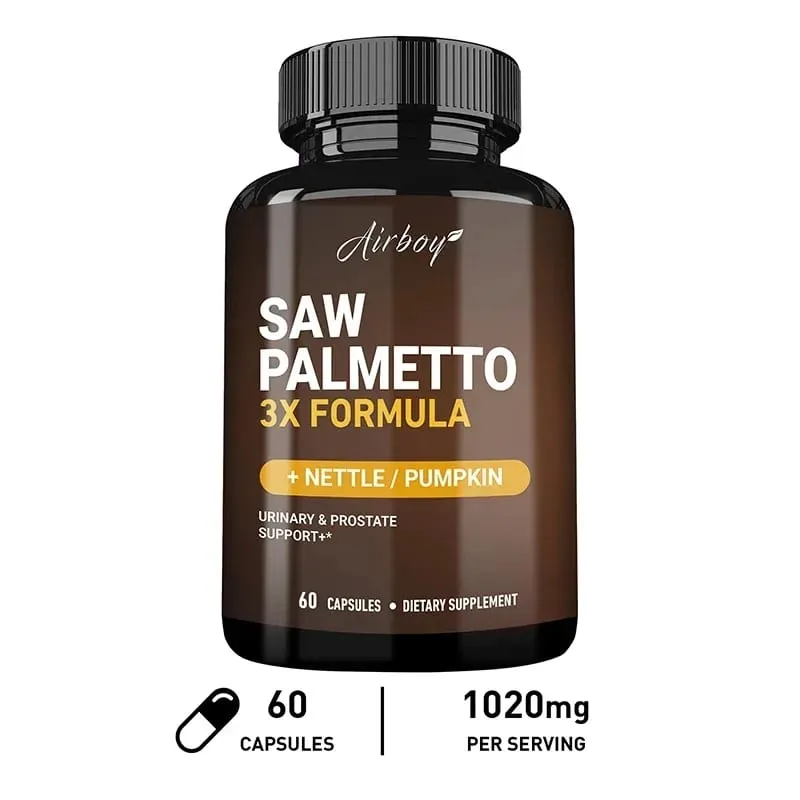 Saw Palmetto Capsules - with Stinging Nettle + Pumpkin Seed Supports Urinary and Prostate Health Improves Sleep Non-GMO — image 10