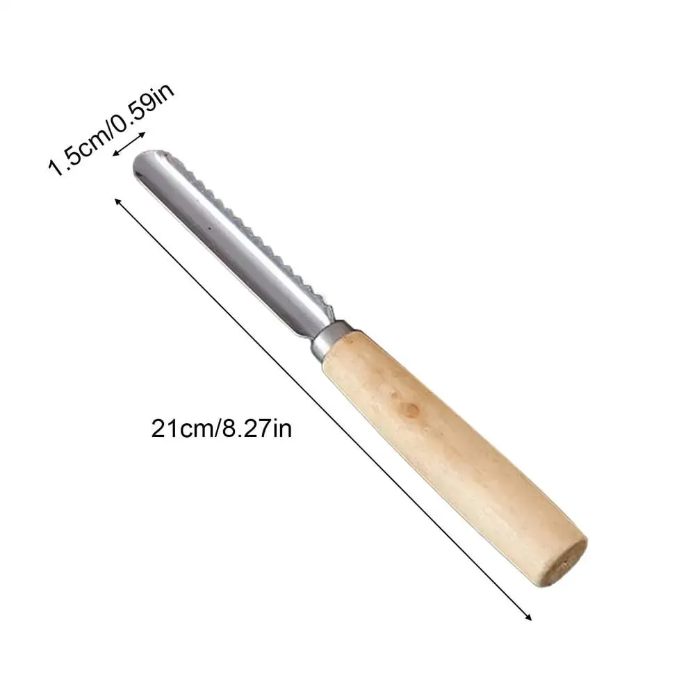 ステンレス鋼フルーツコアラー多機能ピッター木製ハンドルキッチンフルーツスライス調理ジュース缶詰大皿ツール