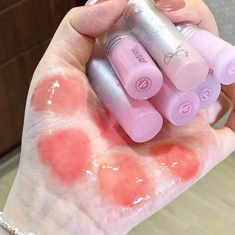 Spiegelglas Fester Lipgloss Wasserlicht Rundrohr Anhaltender feuchtigkeitsspendender Lippenstift Natürlicher Nude-Pfirsich-Tönung Gelee-Lippenglasur-Make-up — image 5