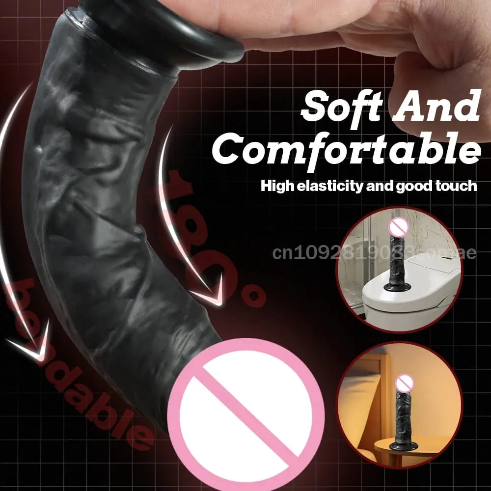 Gode réaliste pour femme en silicone pour débutant avec stimulation anale du point G avec ventouse forte pour jouet sexuel adulte masturbateur — image 2