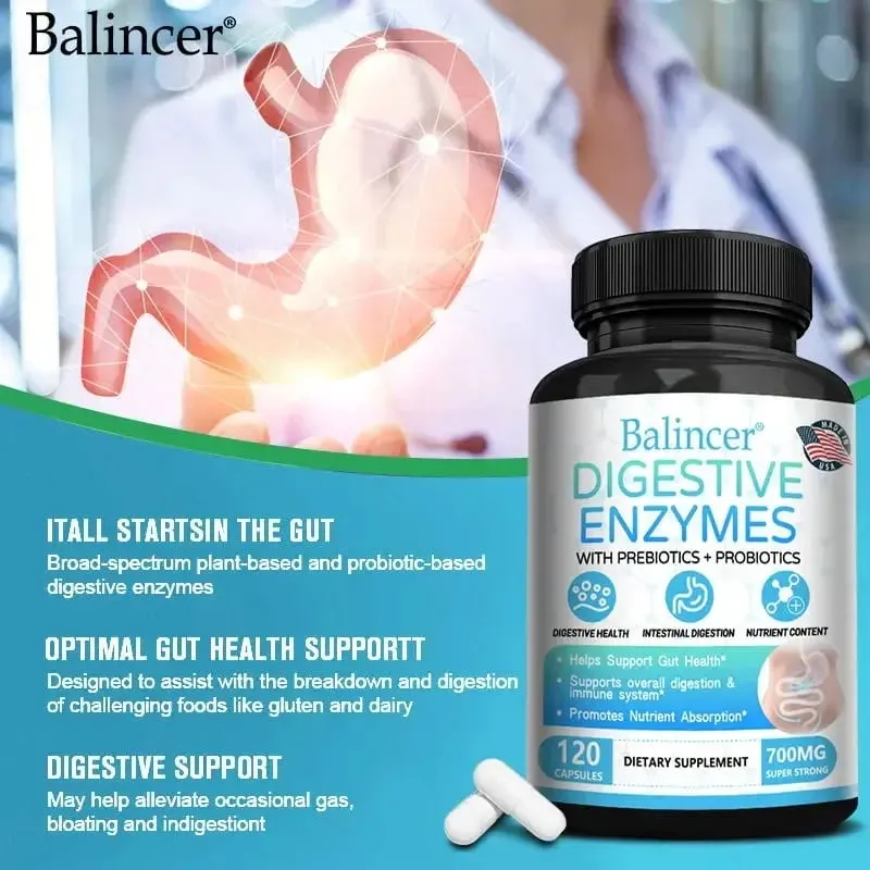 Enzima digestiva con prebiótico + suplemento probiótico: salud digestiva nutricional y apoyo inmunológico para hombres y mujeres adultos — image 4