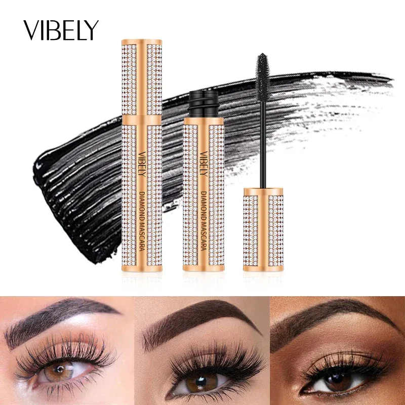 Diamond 4D Mascara Fibra di seta Impermeabile Estensione ciglia lunghe Allungamento Mascara nero spesso Prodotti per il trucco degli occhi Cosmetici — image 4