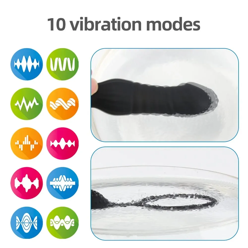 Mandlig prostatamassage Støbende Vibrator Analprop Vibrator Silikonering Forsinkelse Ejakulation Masturbator Voksen Sexlegetøj til mænd — image 2