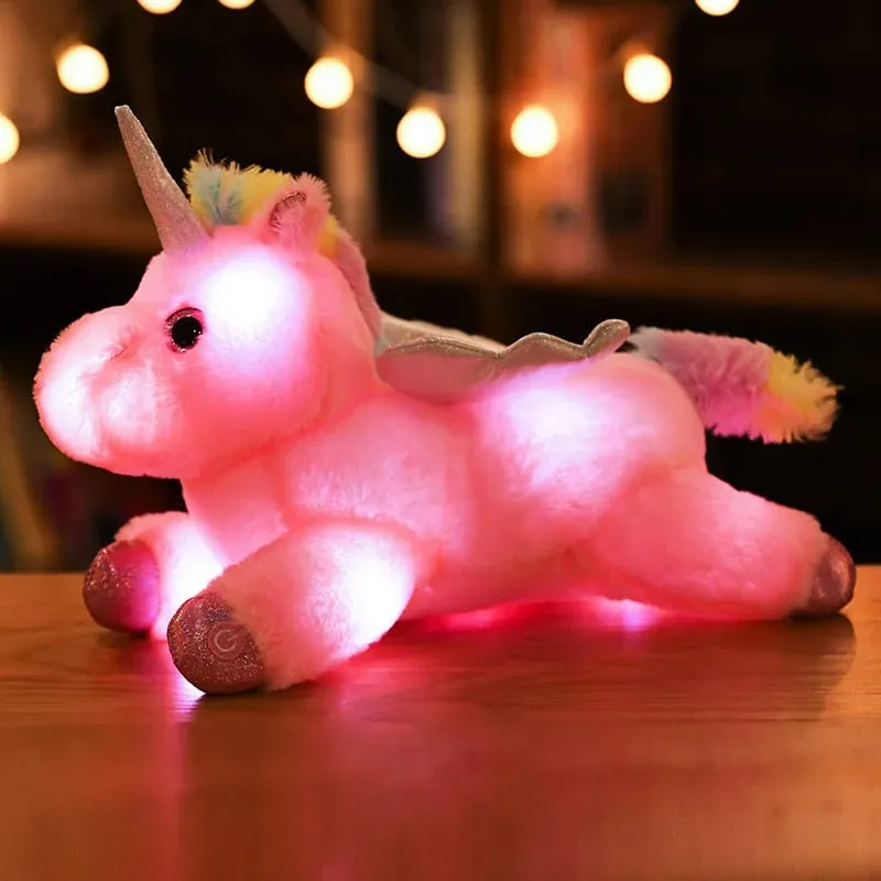 38cm kreativní hračka Světelný polštář Měkký vycpaný plyš svítící Jednorožec Polštář Led Light Hračky Dárek pro děti Děti Dívky — image 6