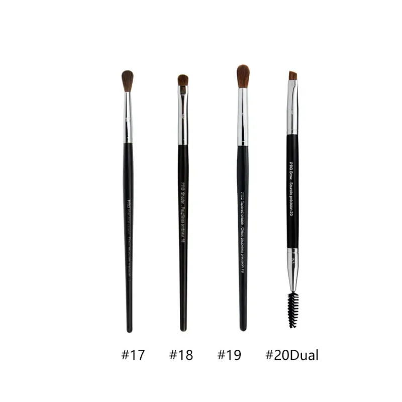 4 stk/sæt Pro Allover øjenskygge makeup børster Læbebryn Precision Concealer Blending Kuppelformet krøllet Smudge Highlight Make Up Brush — image 3