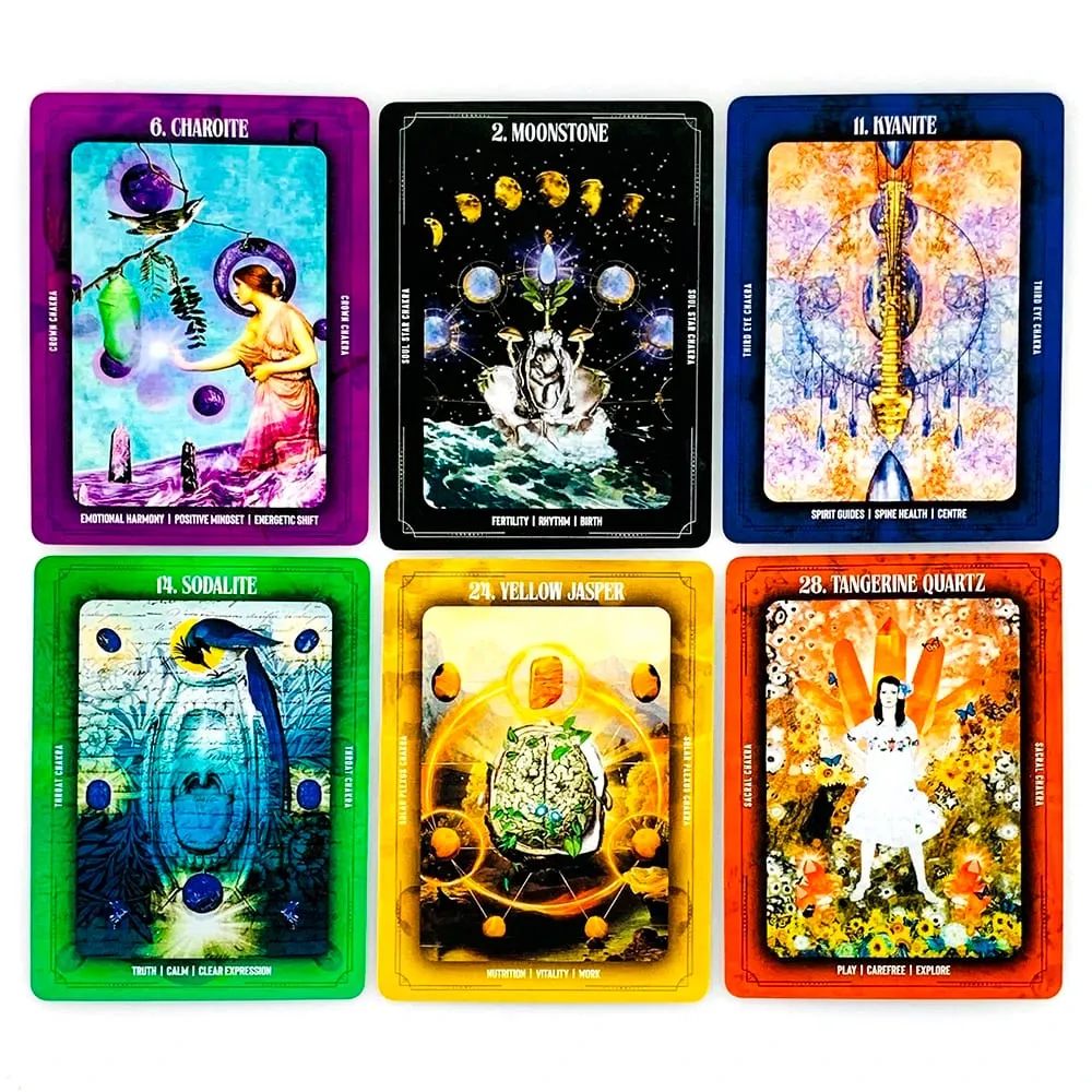 New Crystal Alchemy Oracle Cards 36 Deck 10.2*7.4cm English Version Fate Divination Board Game Meditation & Party Games — image 4