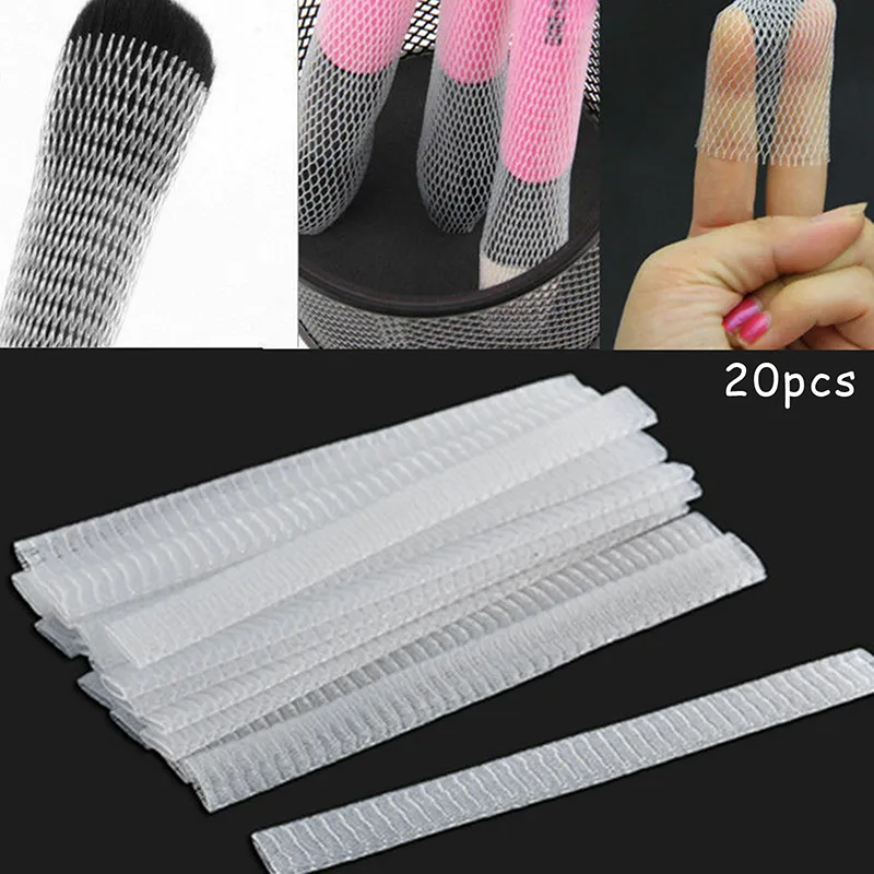 20 Pcs Mesh Flexible Net Protectors Cover Sheath Beauty White Cosmetic Make Up Brushes Guards Convenient Tool — image 1