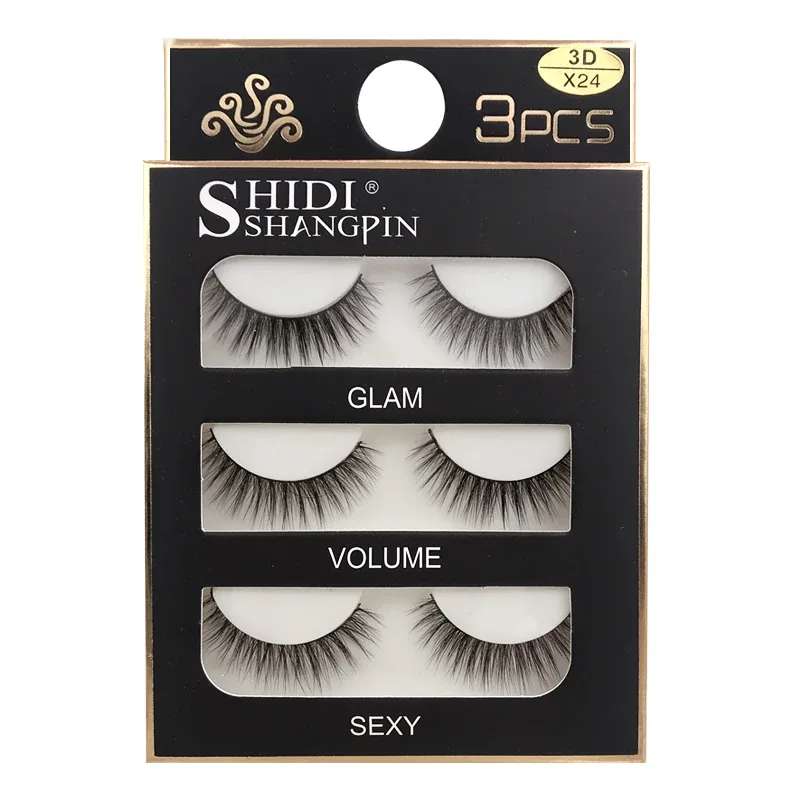 Faux Cils 3 paires de Faux Cils naturels longs en vison 3D, doux, moelleux, vaporeux, faits à la main, outils de maquillage pour les yeux, Maquiagem — image 9