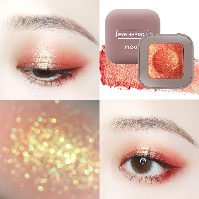 Ujung Jari Keyboard Cat Rias Eye Shadow Keren Eye Shadow Glitter 3D Eye Shadow Logam Telanjang untuk Mencerahkan Riasan Mata — image 13