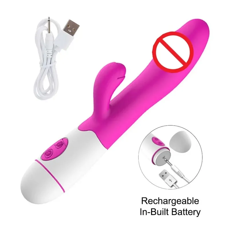 Vibromasseur lapin gode puissant double Vibration point G Stimulation du Clitoris masturbateurs masseur Vaginal adulte pour femmes jouets sexuels — image 11