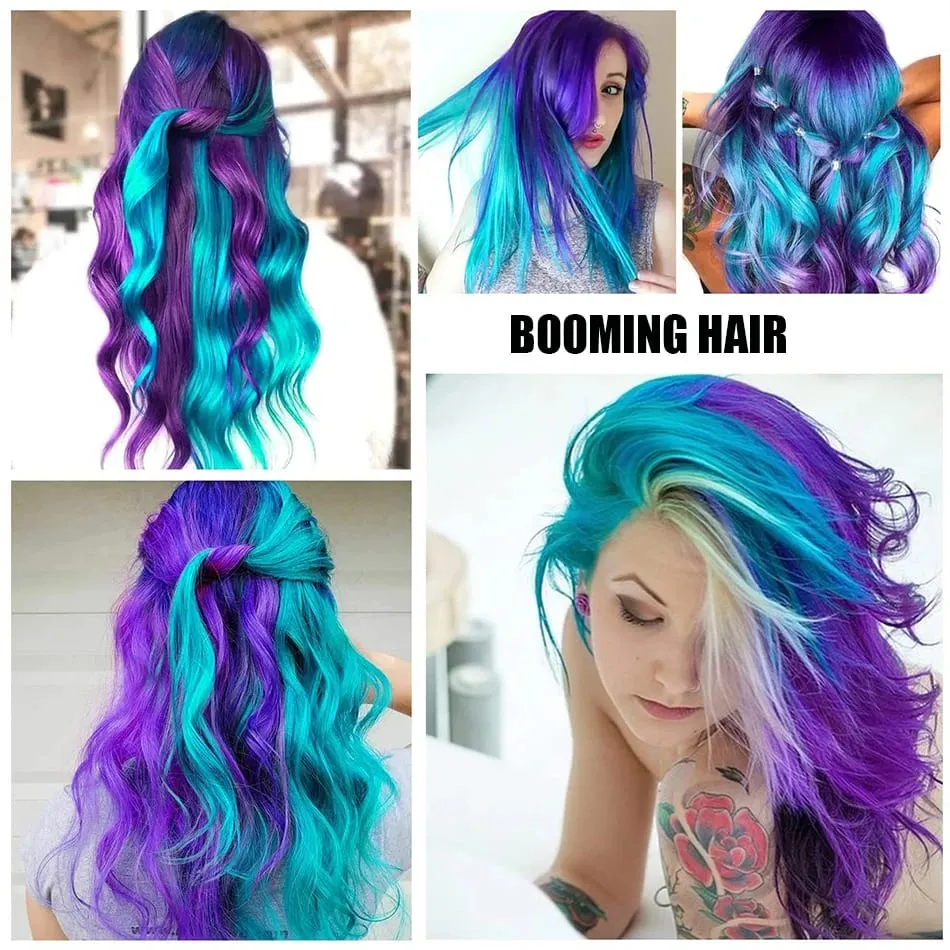 Synticthe Clip in Hair Extensions 10pcs/pack Colored Party Cosplay 22 inches for Fairy Hairpieces Long Straight Hair Extensions — image 7