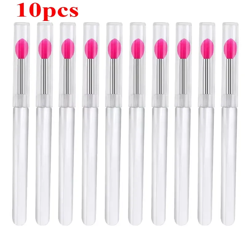 3/5/10PCS Tragbare Silikon Lippen Pinsel Mit Abdeckung Weiche Multifunktionale Lip Balm Applikator Lippenstift Lipgloss Make-Up pinsel — image 6