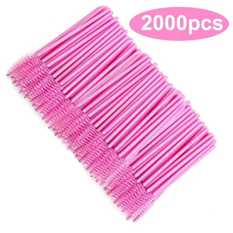 도매 50/1000/2000pcs 스풀리 브러쉬 애플리케이터 메이크업 도구 속눈썹 브러쉬 마스카라 완드 도매 눈썹 속눈썹 청소 — image 2