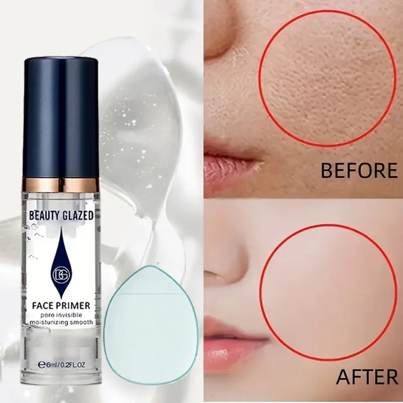 2pcs/Set :1pc Primer Makeup+1pc Puff Hydrating and Moisturizing Melekat Dengan Baik Pada Kulit Minyak Tahan Lama Kawalan Saiz Perjalanan — image 5