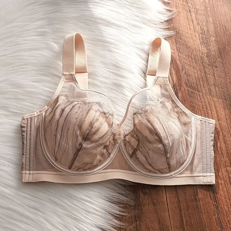 Büyük Göğüs için Kablosuz Push Up Sütyen Ayarlanabilir Konfor Fit Dantel Bralette Sarkmayı Önler ve Şekli Geliştirir Kusursuz Tasarım — image 9