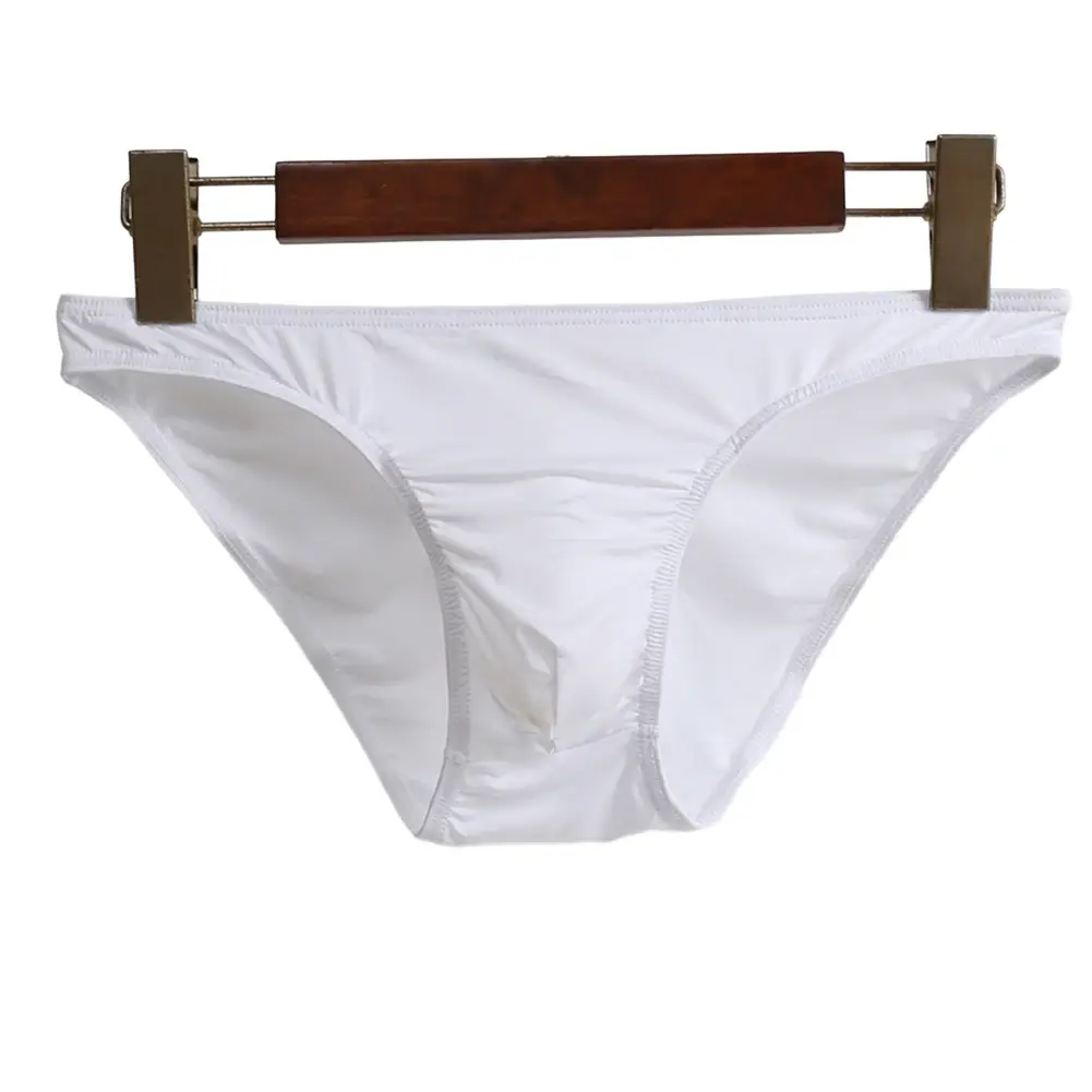 Uomini sexy rigonfiamento slip slip mutande mutandine bikini tinta unita slip trasparenti intimo pompa uomo mutandine lucide — image 2