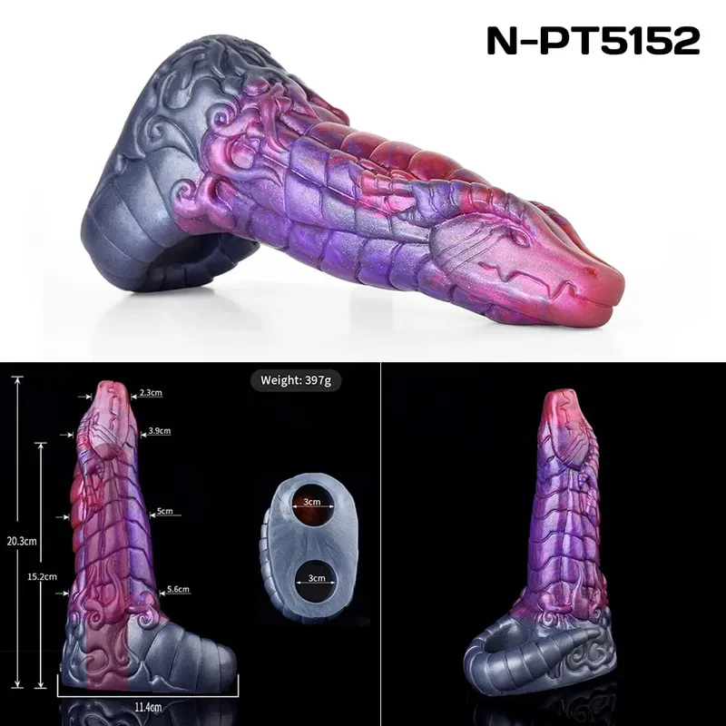Multi-ประเภทเปิดแฟนตาซี Hollow Dildo ซิลิโคน Cock Sheath ชายอวัยวะเพศชาย Anti-DROP แหวนของเล่นสำหรับผู้ใหญ่ 18 + — image 13