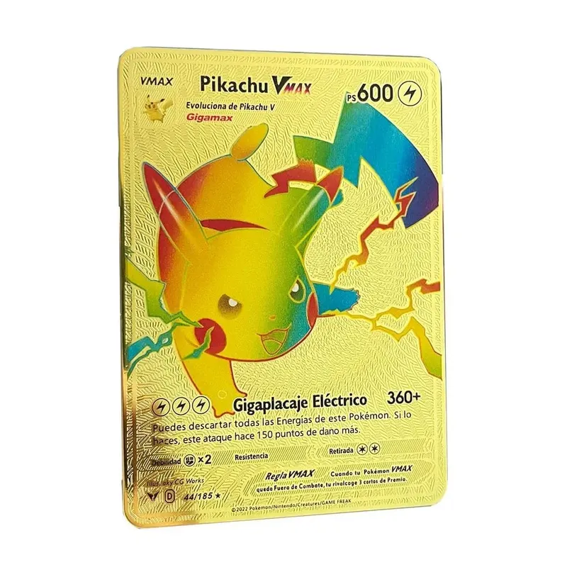 Pokemon Metal Cards in Spanish Pikachu Arceus Charizard DIY Trading Flash Card Anime Cartoon Gift — image 34