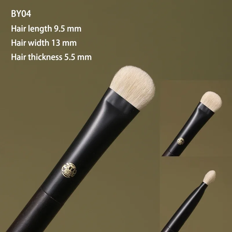 Limitato||Pennelli per trucco professionali fatti a mano 1PC Pennello per sfumare ombretti per capelli bianchi Lynx Pennello per trucco con manico in ebano — image 18
