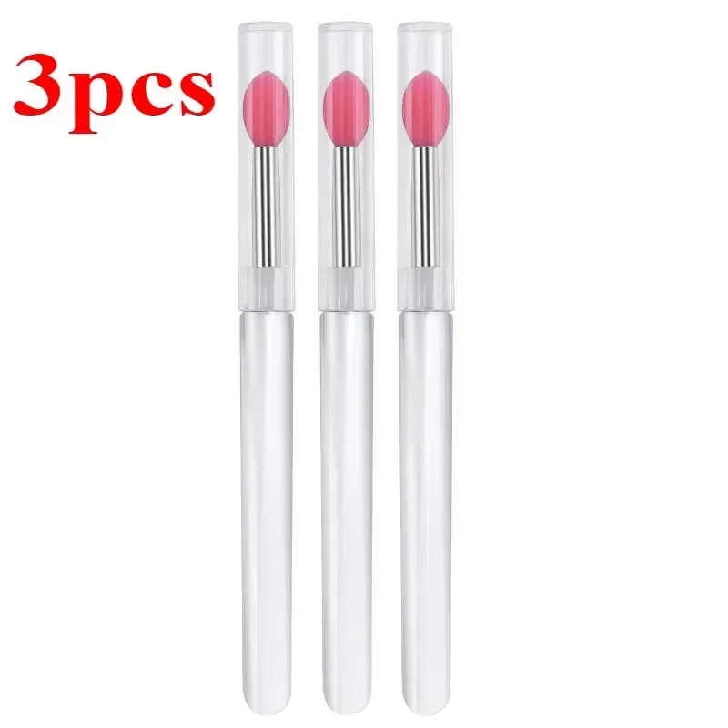 3/5/10PCS Wiederverwendbare Lippen Pinsel Silikon Lippen Maske Applikator Transparent Lippenstift Werkzeug Für Lip Gloss Lidschatten pinsel Make-Up-Tools — image 19