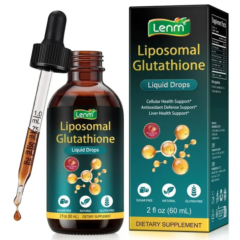Lenm Gocce liquide di glutatione liposomiale Supporto alla difesa antiossidante con vitamina C e NAC Senza zucchero e senza glutine 60 ML