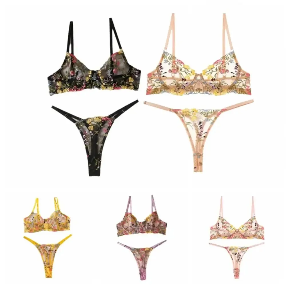 Vielseitiges transparentes Dessous-Set, ultradünn, elegantes Höschen-BH-Set, Push-Up-BH-Anzug für Damen — image 3
