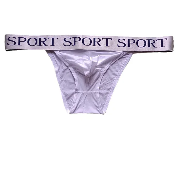Sissy Men lodowy jedwab miękki woreczek na trąbkę figi seksowna bielizna etui wygodne cienkie oddychające niski wzrost Mini figi bielizna