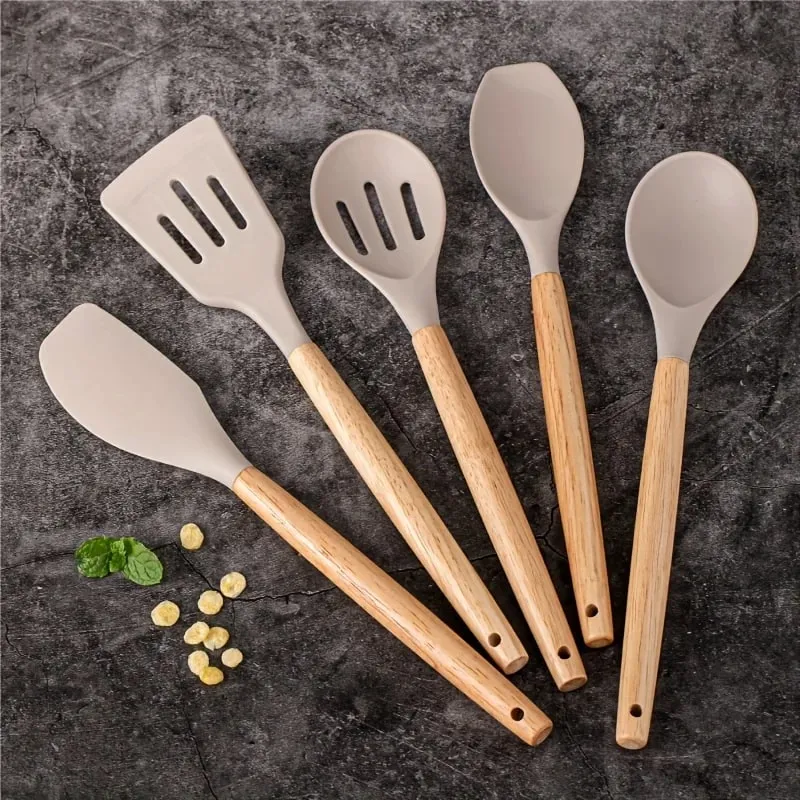 Ensemble d'ustensiles en silicone 14 pièces avec support en plastique — image 6