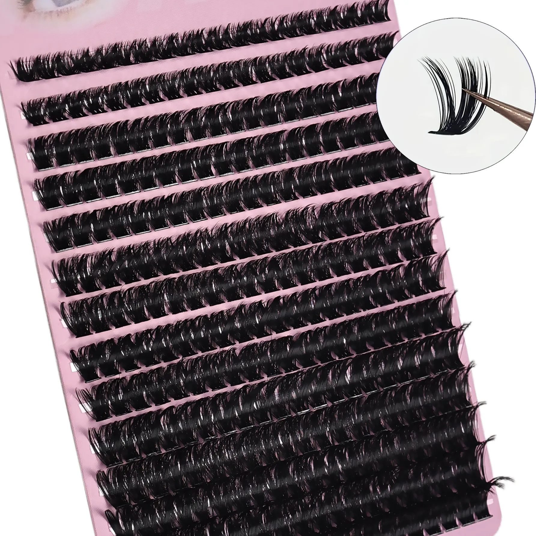 280 Pz 80D D Curling Ciglia Finte Spesse Estensioni Individuali 8-16mm Denso Volume Cluster Ciglia FAI DA TE Facile da Applicare per il Trucco degli Occhi — image 2