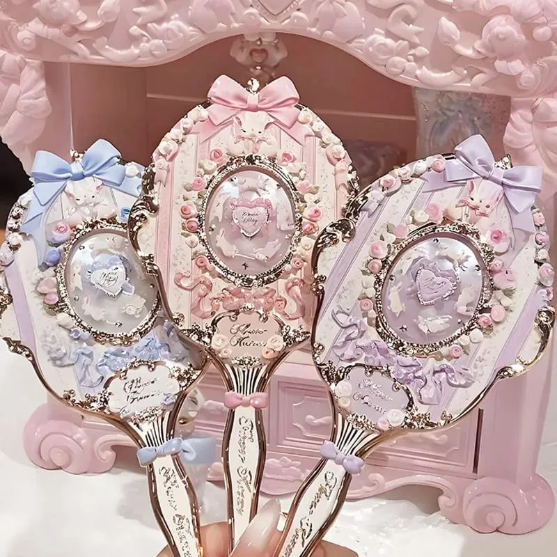 Flower Knows Mirror Moonlight Mermaid THE SWEETIE BEAR Collection Handheld Mirror Limited White Blue Pink Fairy Mirrors — image 2