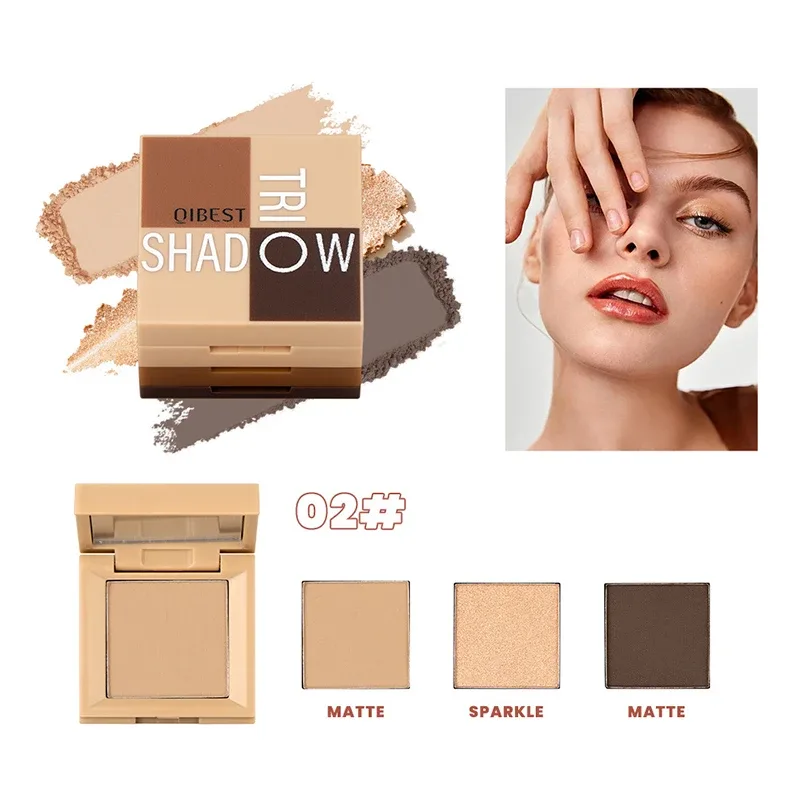 1 kus paleta očních stínů tři v jednom přenosný make-up s matným a lesklým povrchem multifunkční neutrální tón snadno se mísí