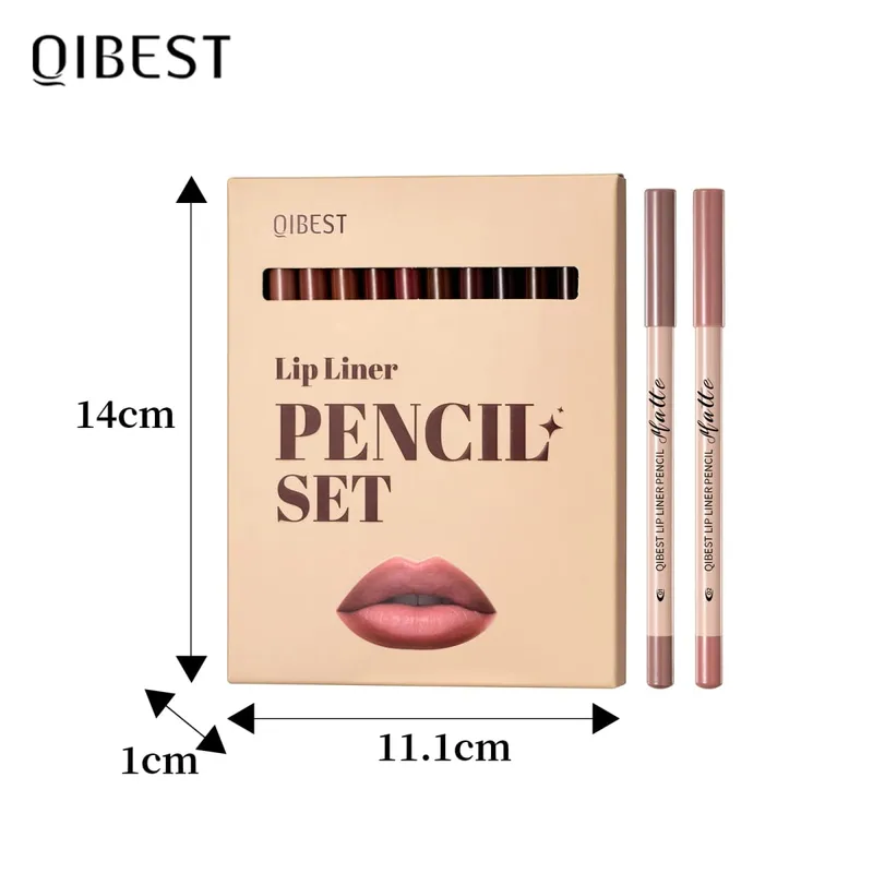 Set di penne per labbra a 12 colori che durano impermeabili resistenti al sudore facile da colorare resa cromatica senza sbiadimento set di matite per labbra cosmetici — image 6