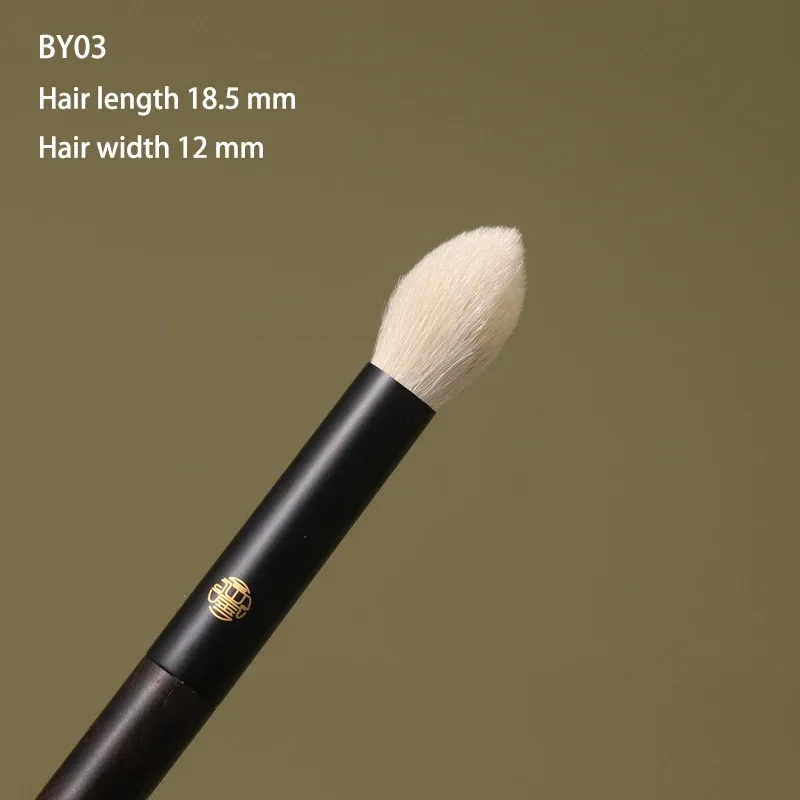 Limitato||Pennelli per trucco professionali fatti a mano 1PC Pennello per sfumare ombretti per capelli bianchi Lynx Pennello per trucco con manico in ebano — image 10