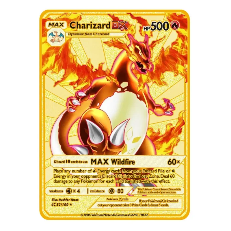 2026 ใหม่ Pokemon การ์ดโลหะ 10000 คะแนน Arceus Charizard Super Card Golden ภาษาอังกฤษ Mewtwo Vmax GX EX อะนิเมะคอลเลกชันการ์ดของขวัญ — image 11