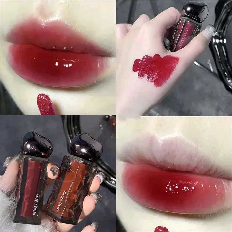 Lipstik Cair Pelembab Lip Gloss Pencelupan Cermin 7 Warna Kosmetik Rias Wajah Alami Korea Pewarna Bibir Merah Tahan Air Tahan Air