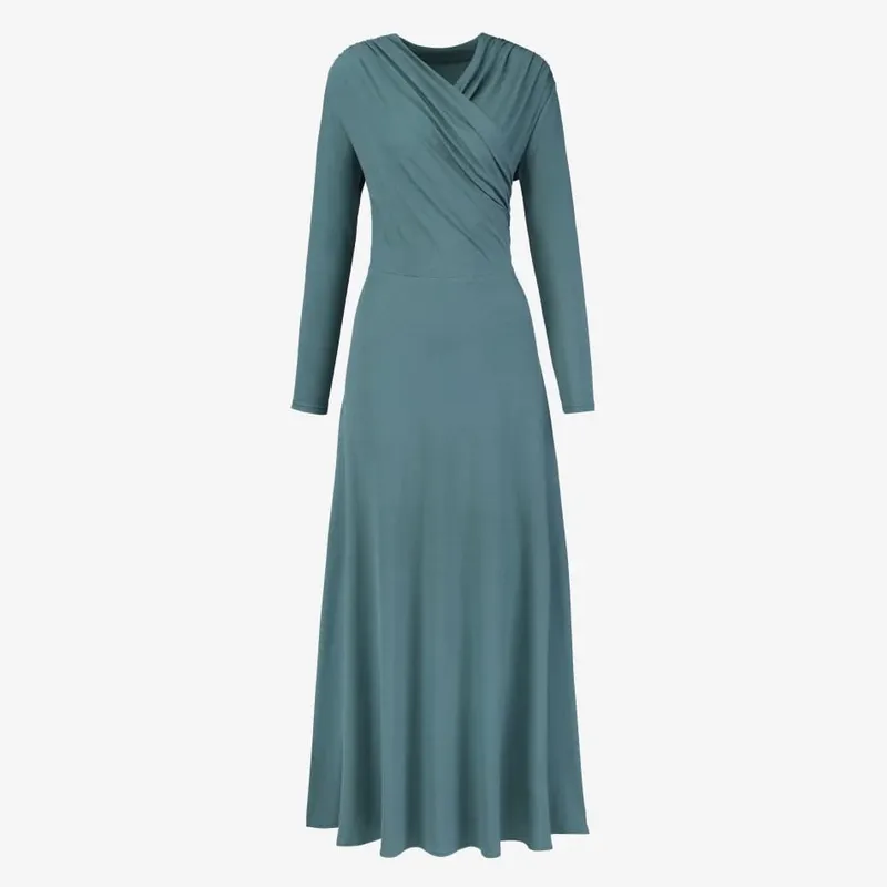 AS SS26 Abito avvolgente, elegante e fluido. Maxi abito in tessuto leggero che valorizza gli abiti eleganti della donna