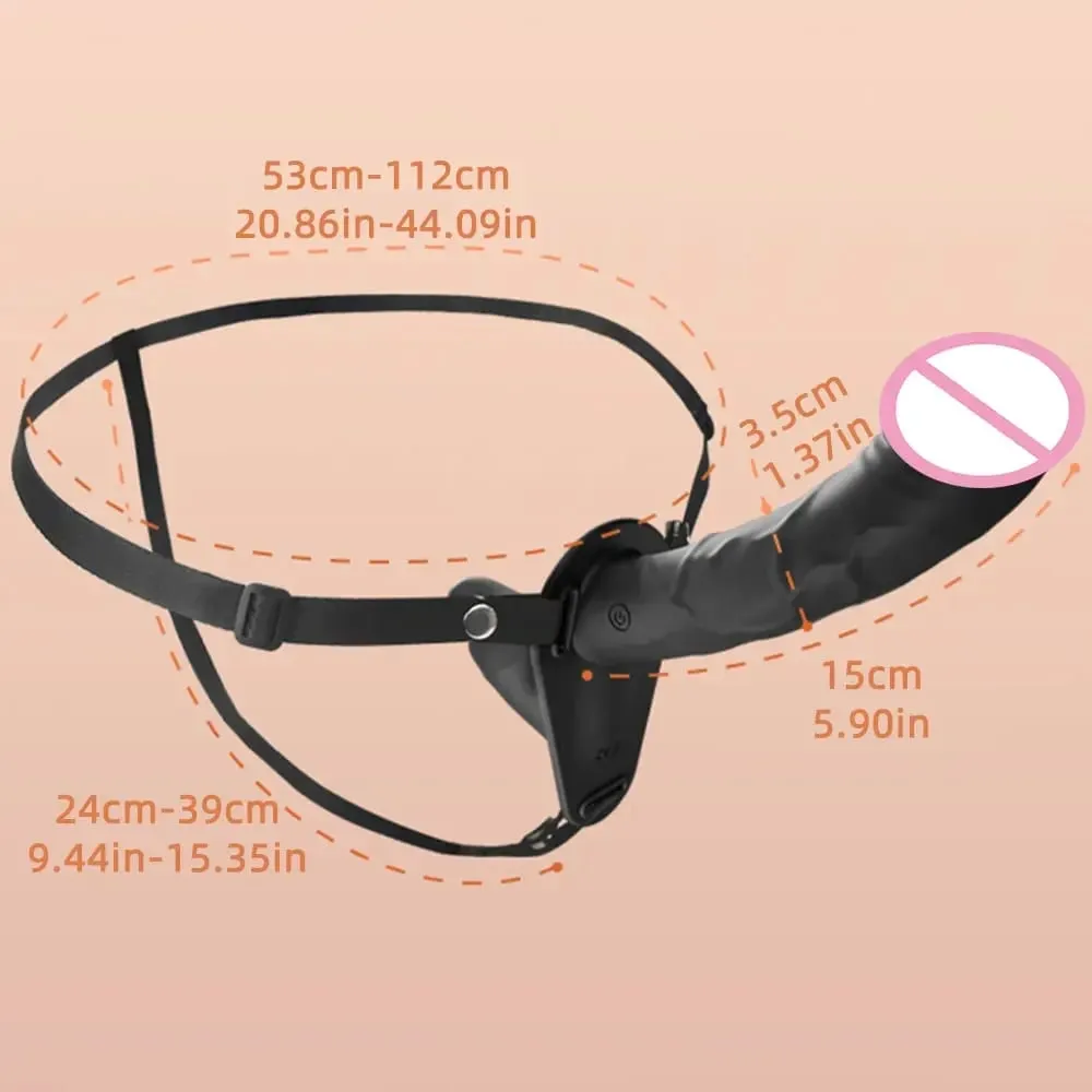 قضيب اصطناعي مزدوج الرأس يمكن ارتداؤه قضيب اصطناعي كهربائي هزاز للمثليات تهتز ألعاب جنسية حزام على حزام قضبان اصطناعية لفتاة — image 6