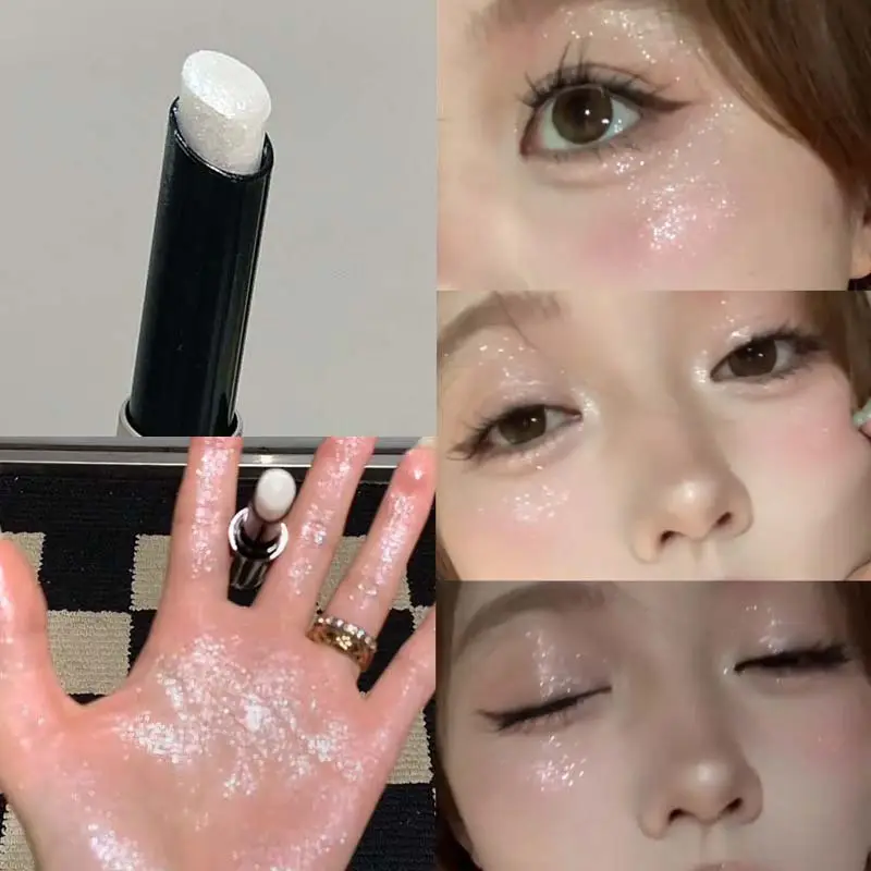 L'evidenziatore in stick per ombretto con glitter perlescenti e diamanti illumina naturalmente il trucco degli occhi, ombretto lucido e brillante, penna a baco da seta — image 2