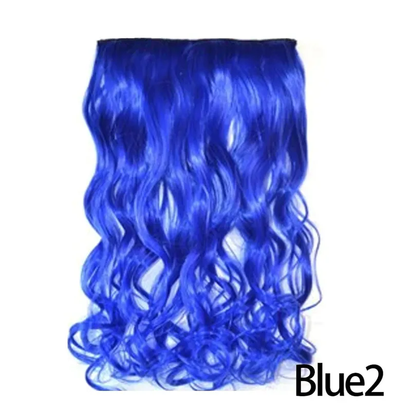 Long Straight Curly One Piece 5clips Clip-in Extensions 22Inch Heat Resistant Hairstyles Colour Mix Blonde Hair Piece For Women — image 12