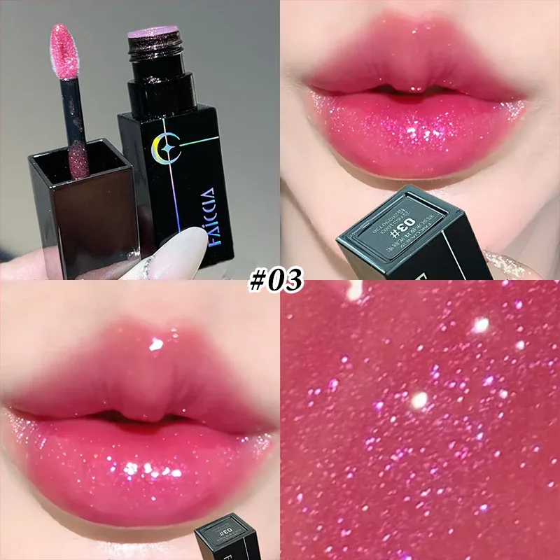 8 가지 색상 글리터 워터리 립 글로스 다이아몬드 진주 빛 메탈릭 립스틱 지속 모이스춰 라이징 끈적 거리지 않는 할로윈 파티 메이크업 — image 10