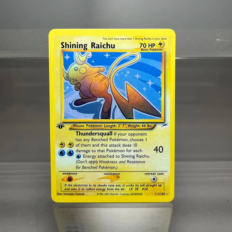 PKM 單卡第一版 1996 年雷丘噴火龍 PTCG 箔卡遊戲收藏 PKM 代理卡