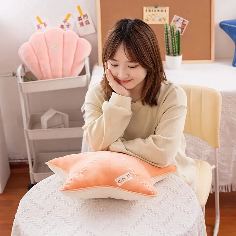 ZU Under Sea Theme Comel Shell Starfish Plush Bantal Sea Star Mainan Sumbat Lembut Kawaii Pink Hiasan Pesta Bilik — image 5