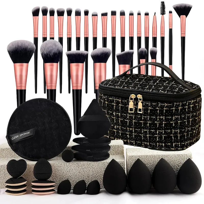 Set di pennelli per trucco professionale per fondotinta ombretto evidenziatore fard correttore polvere strumenti cosmetici con kit spugne